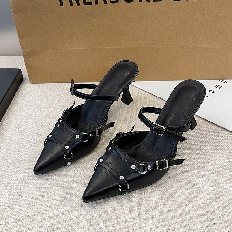 Women's Shoes New Design Sense Slip On Outdoor Trendy Gentle Fashionable Versatile Vintage Comfortable Minimalist Style Triple Black fashion