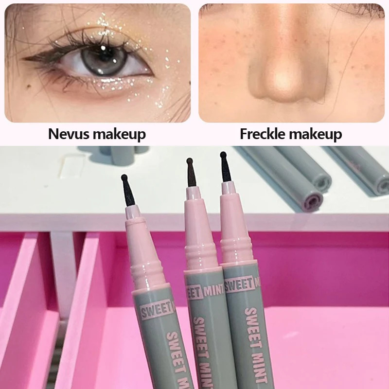 Natural Lifelike Face Fake Freckles Pen Waterproof Durable Cosmetics Tool Round Head Fake Spot Pen Embellishment Makeup Dot Mole 240705