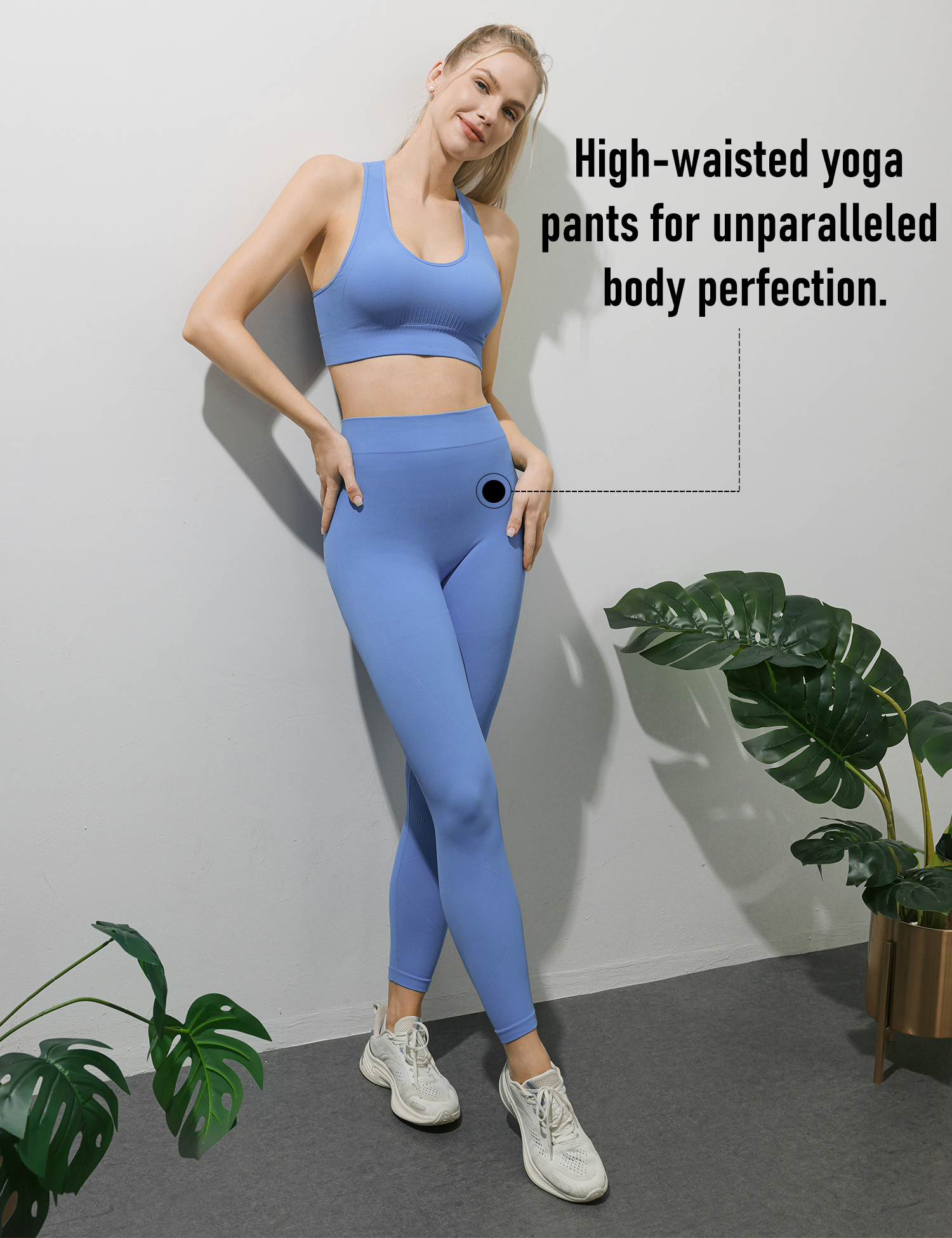 AMRIY Women's Yoga Leggings Ribbed Seamless Workout High Waist Athletic Exercise Running Yoga Leggings L-S004