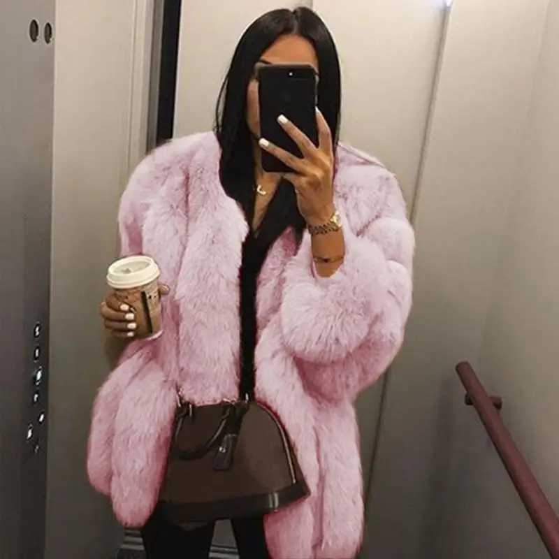 Women's Fur Faux Women Coat Warm Plush Teddy Autumn Winter Soft Jacket For Thick Outwear 4Xl High Quality H240705