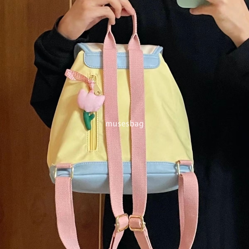 Western style men's and women's universal high-quality cross-border mini backpack Korean version color blocking student backpack fashion cas