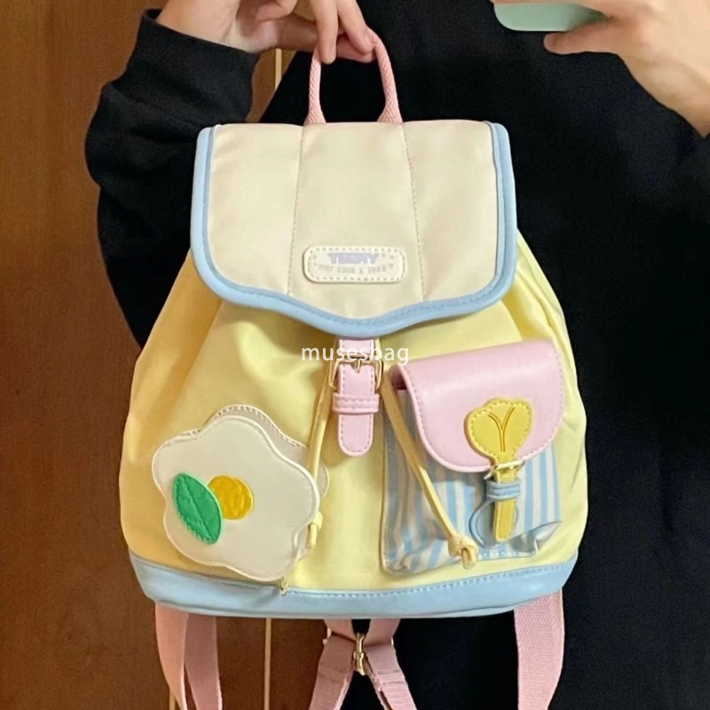 Western style men's and women's universal high-quality cross-border mini backpack Korean version color blocking student backpack fashion cas