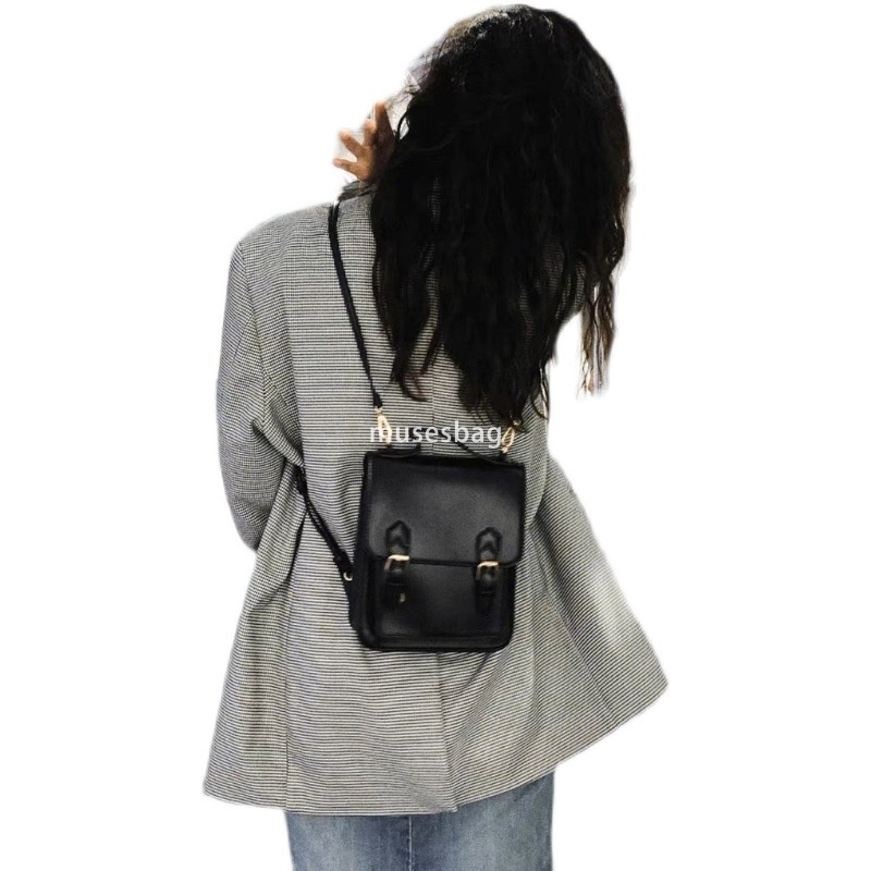 Japanese women's atmospheric Instagram uniform fashionable small backpack British classic retro small bag casual and simple portable crossbody ba