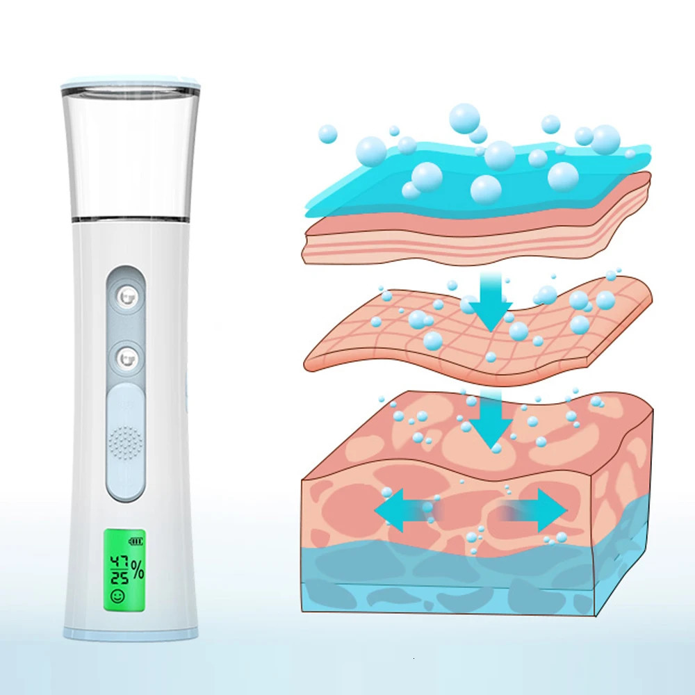 Spray hand-held double nozzle nano face atomizer mini face steam skin care beauty instrument humidifier 240704