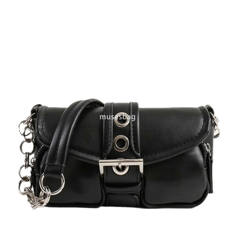 Trendy and fashionable minimalist and atmospheric niche design package mini retro circular chain underarm bag new trendy stick single shoulder