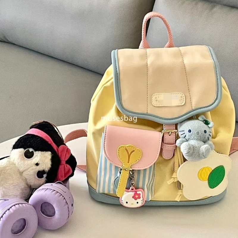 Western style men's and women's universal high-quality cross-border mini backpack Korean version color blocking student backpack fashion cas