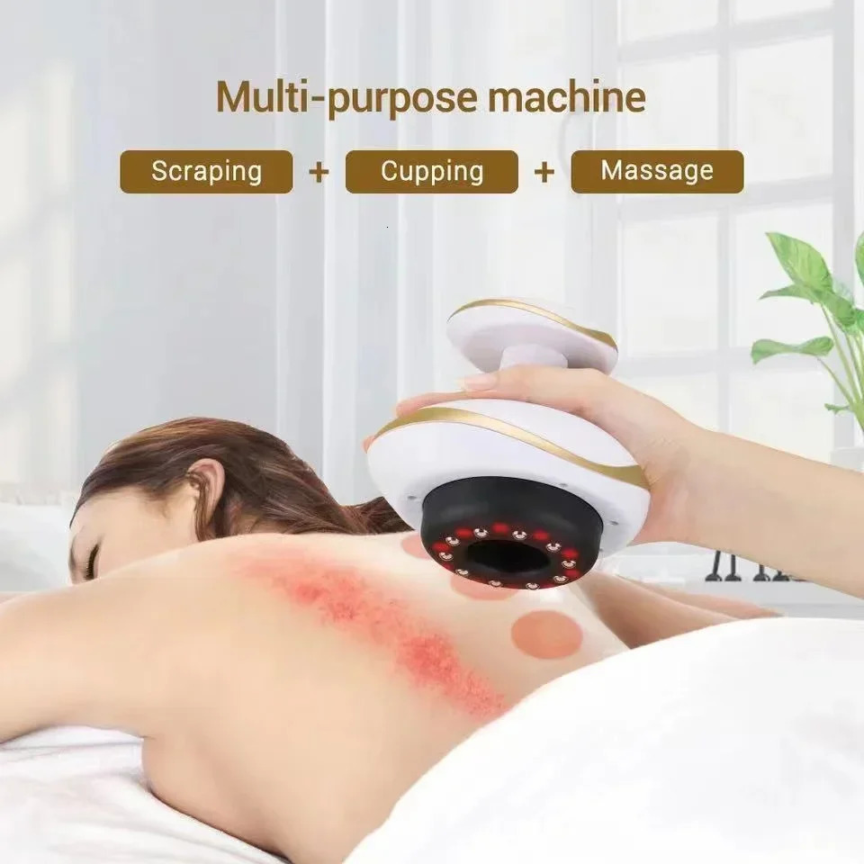 Electric massage scraping body massage intelligent electric vacuum cup heat absorbing cup device back neck arm massager 240704