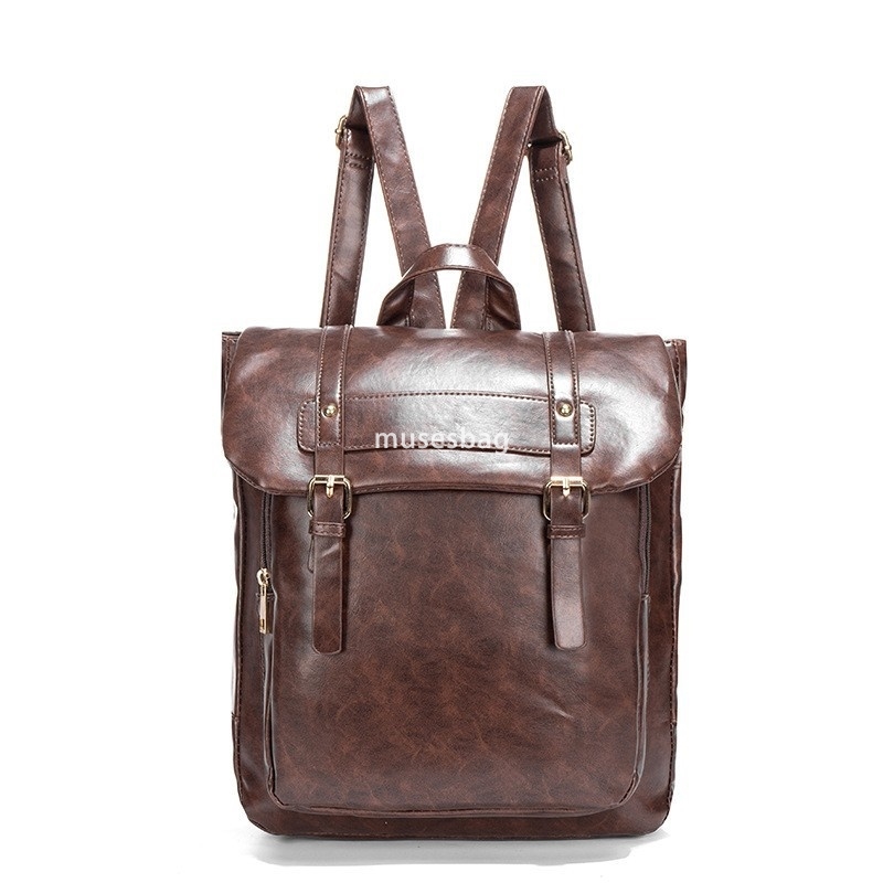 Japanese women's designer JK uniform backpack with college style backpack classic retro soft leather bag casual Cambridge bag practical large cap