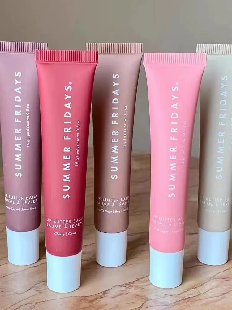 New Summer Fridays Lip Balm Moisturizing Smooth Soft Lips Cosmetics pink Sugar vanilla beige sweet mint poppy cherry top quality 15g Makeup