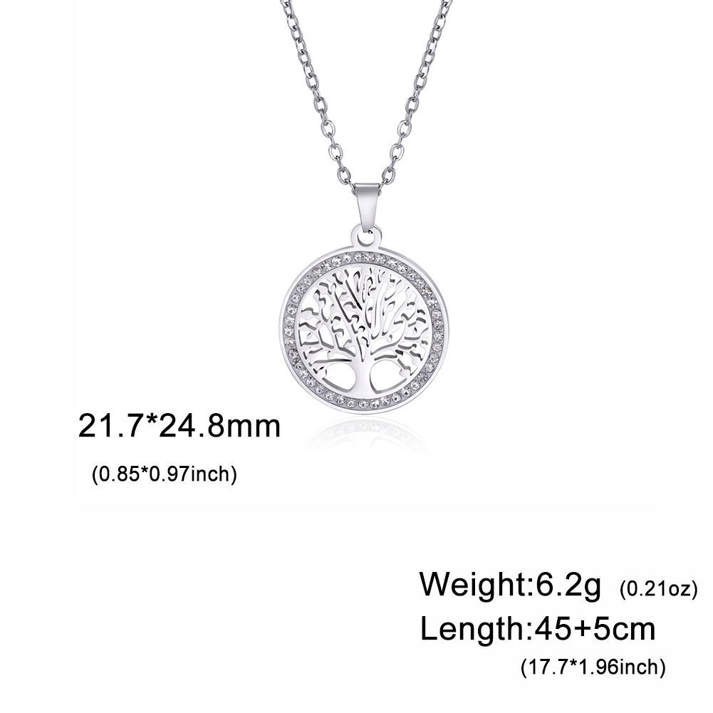 Fashion Necklaces Waterproof Tree of Life Pendant Necklace Stainless Steel Gold Chain Diamond Necklaces for Women Men Fashion Fine Jewelry Gift