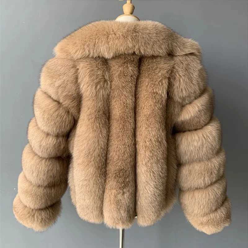 Women's Fur Faux Winter Mink Coat For Womens Urious Faux Fur With Thick Lapel And Long Sleve White Black Fluffy Jacket H240705