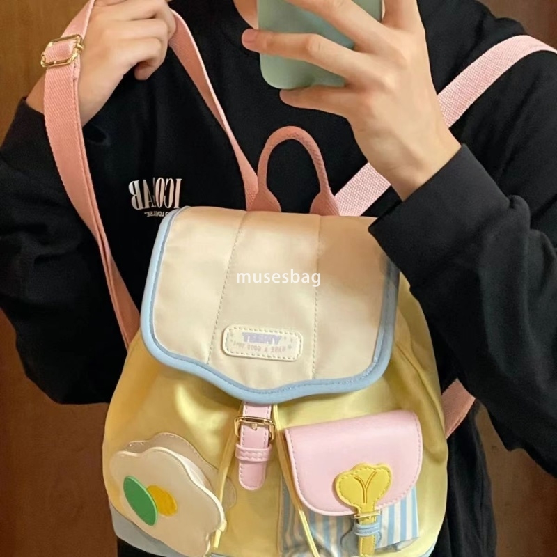 Western style men's and women's universal high-quality cross-border mini backpack Korean version color blocking student backpack fashion cas