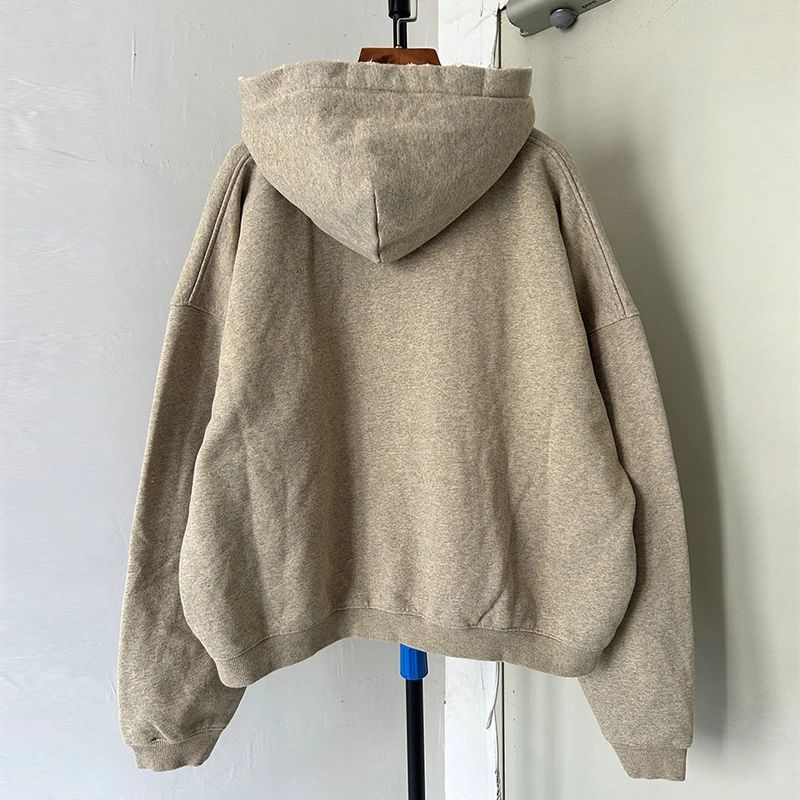 Sweater Vintage Washed Gray Apricot Pullover Men Women Best Quality Print Hoodies Heavy Cotton