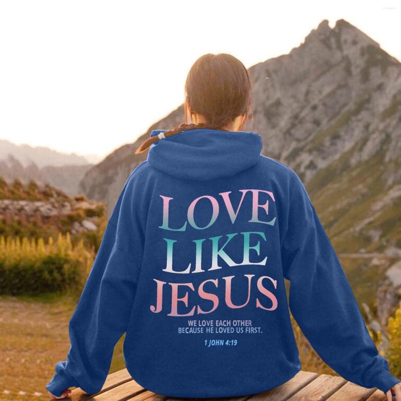 Womens Hoodies Jesus Loves You Oversized Graphic Hoodie Women Hip Hop Vintage Hooded Sweatshirts Pullover Tops For Trendy Aesthetic Top