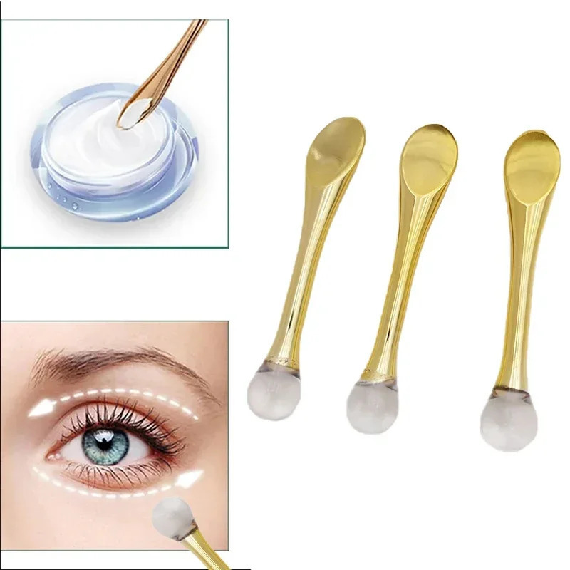 One eye cream applicator spoon roller transparent massage stick cosmetics Spatulas s face mask skin care plastic spoon 240713