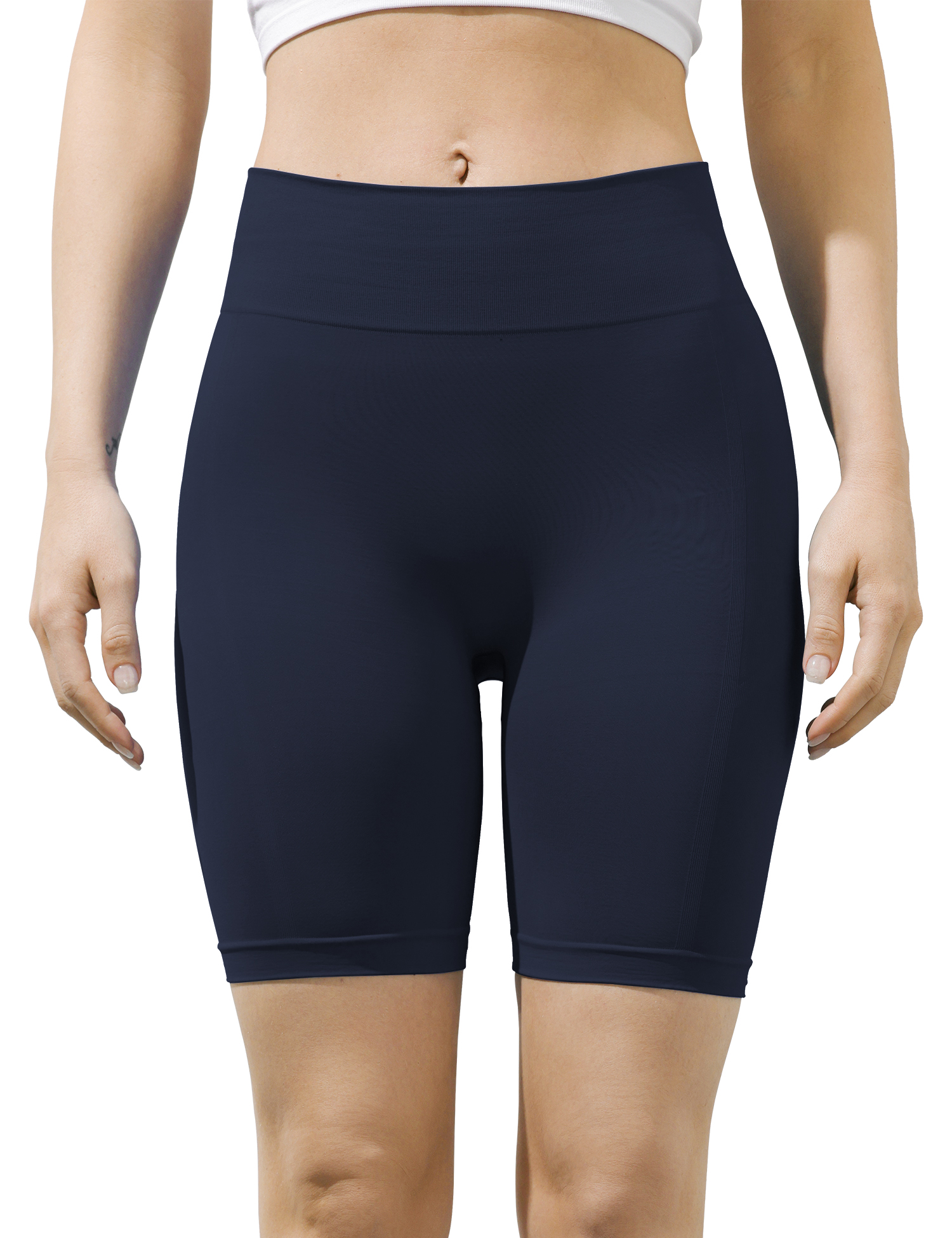 AMRIY Seamless Biker Shorts for Women, 6" High Waisted Workout Compression Yoga Shorts Gym Running Active Fitness Shorts L-S001