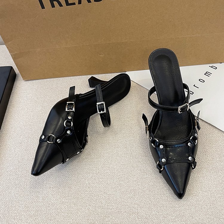 Women's Shoes New Design Sense Slip On Outdoor Trendy Gentle Fashionable Versatile Vintage Comfortable Minimalist Style Triple Black fashion