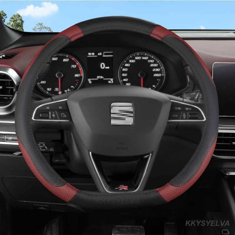 Steering Wheel Covers Microfiber Leather Car Steering Wheel Cover Non-Slip 38cm For Seat Tarraco Arona Ateca Ibiza Toledo Mii Leon Arosa Exeo ST FR U8