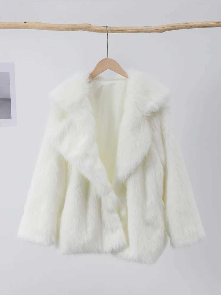 Women's Fur Faux Faux Fur Coat For Womens Warm Animal Autumn And Winter 2024 New Loose Fitting Long Sleeved Clothing H240705