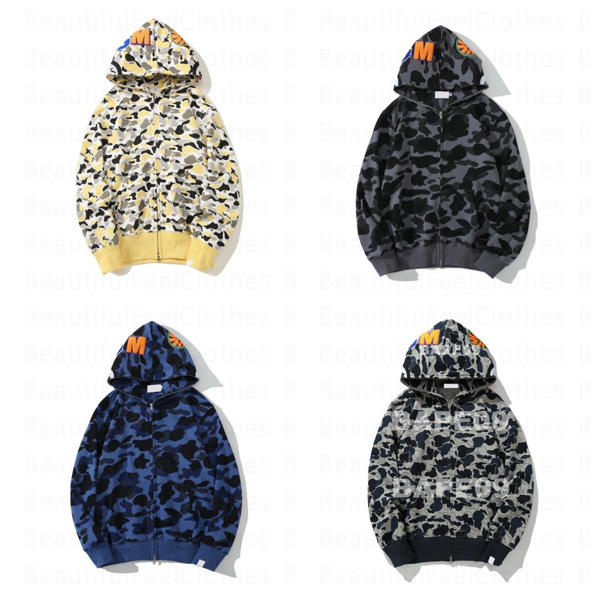 High quality fashion blue black Jacket casual mens Hoody Hooded Sweatshirt Designer Hoodie Full Zip Up Shark Hoodies for men and Woman Man Long Sleeve Sweater