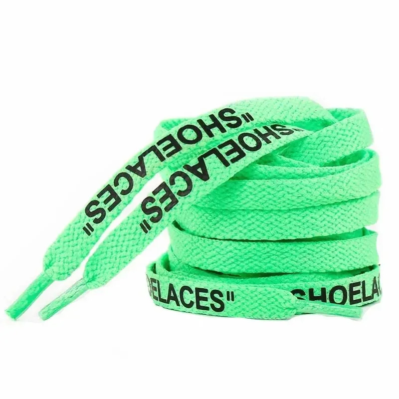 2024 classic Off Printed Shoe Lace Orange Green Purple White black shoelace for Shoes Flat Laces OW Signed elastic 240704