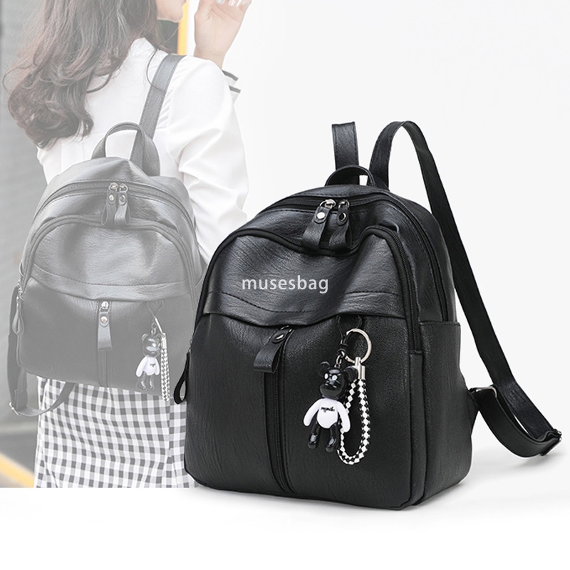 High end women's fashionable and versatile daily commuting backpack European and American Instagram Korean version student bag soft surface trend