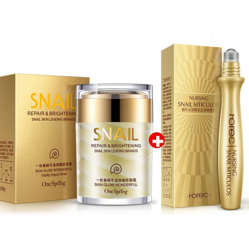 Skincare Set Snail Cream Collagen Cream Anti Aging Skin Face Cream Fade Dark Eye Circles Eye Bags Eye Serum n240704