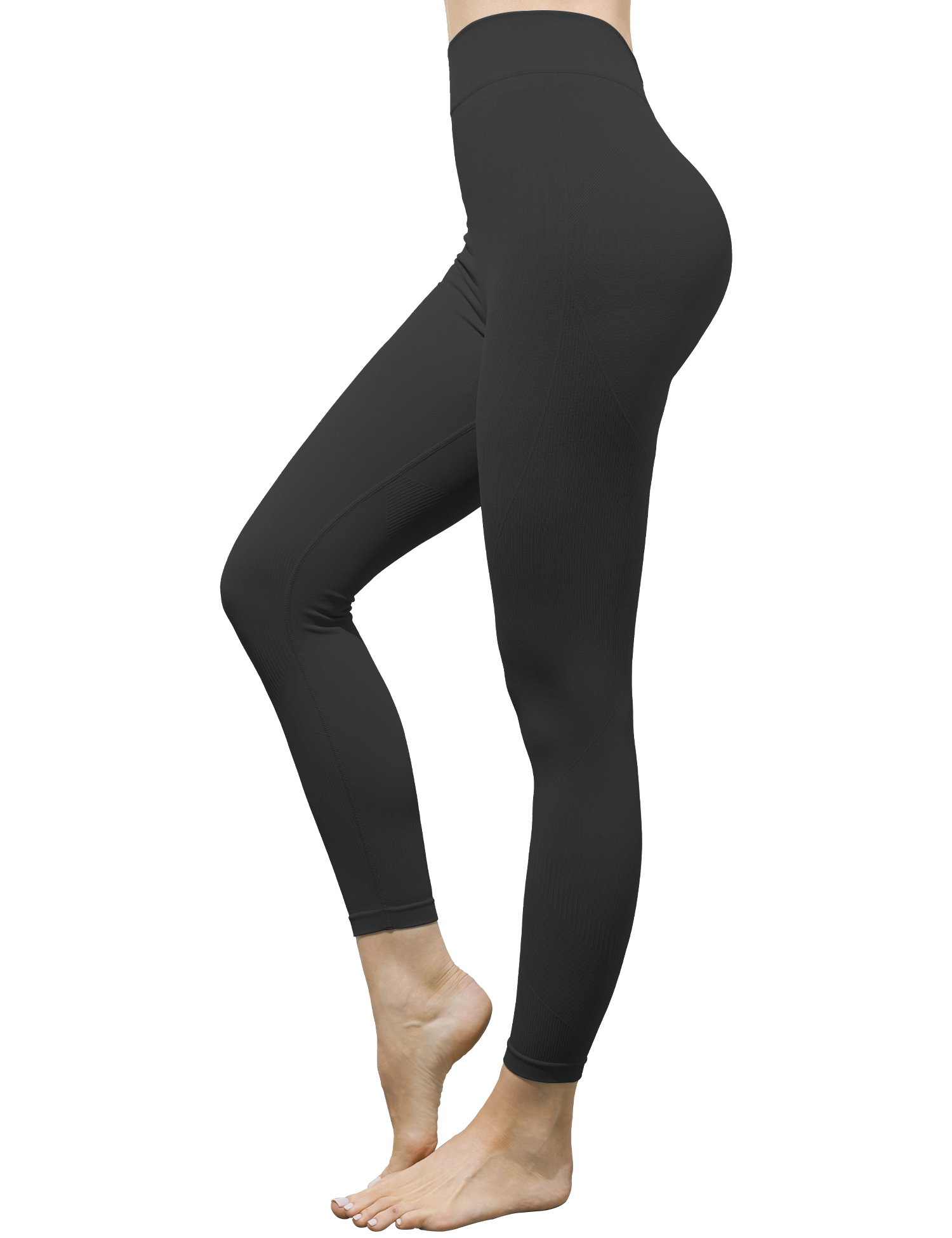 AMRIY Women's Yoga Leggings Ribbed Seamless Workout High Waist Athletic Exercise Running Yoga Leggings L-S004