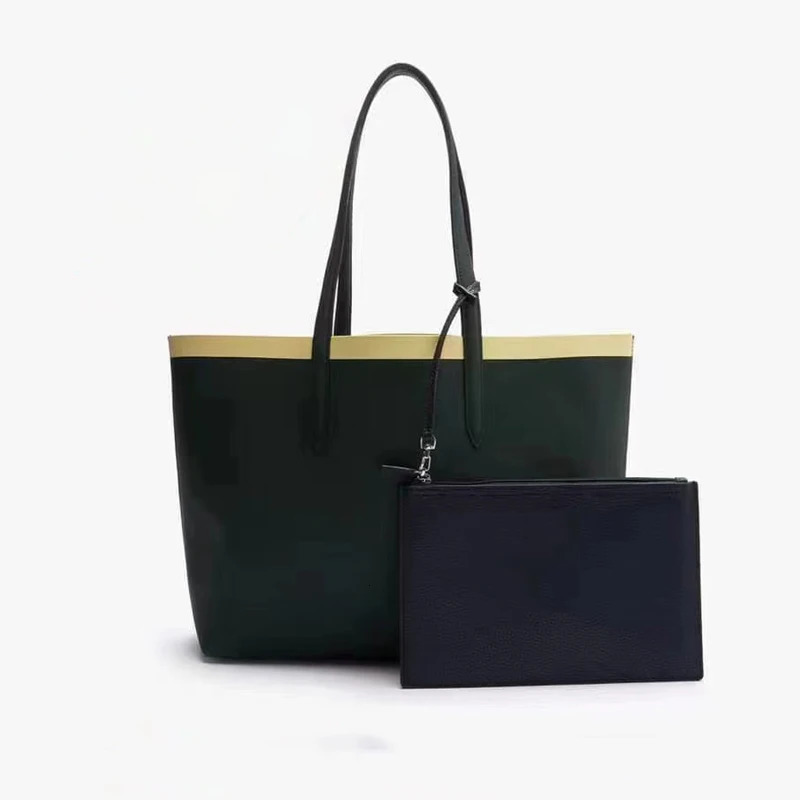 2Pcs Women Large Capacity Handbag Tote Bag Purse PVC Handbag Female Travel Shoulder Bags Shopping Bags Set Top Handle Bag 240712