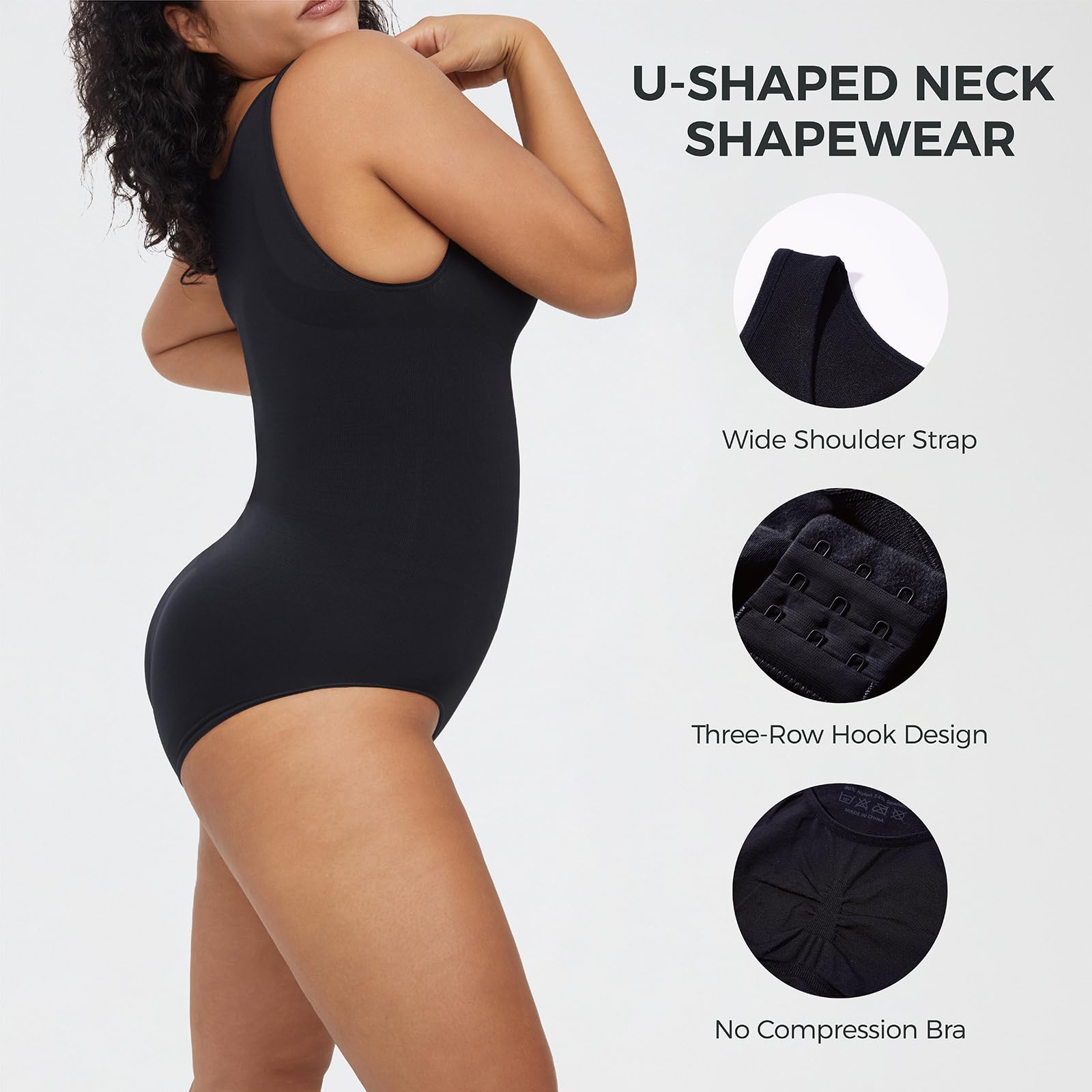 AMRIY Shapewear Bodysuit for Women Tummy Control Body Shaper Waist Trainer Butt Lifter Bodysuit K2202