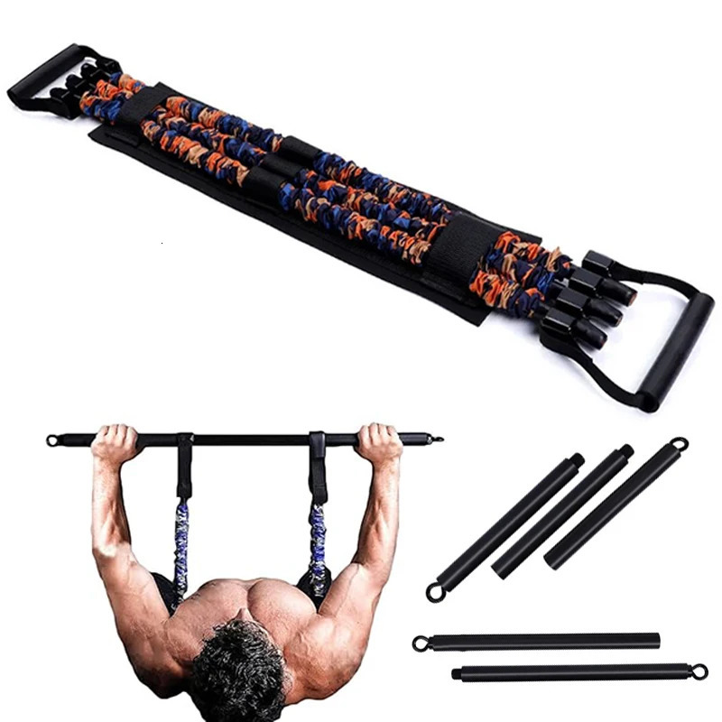 Adjustable Bench Press Bands Set Fitness Bar Push Up Resistance Band Chest Exercise Elastic Rope Arm Expander Home Gym Equipment 240621