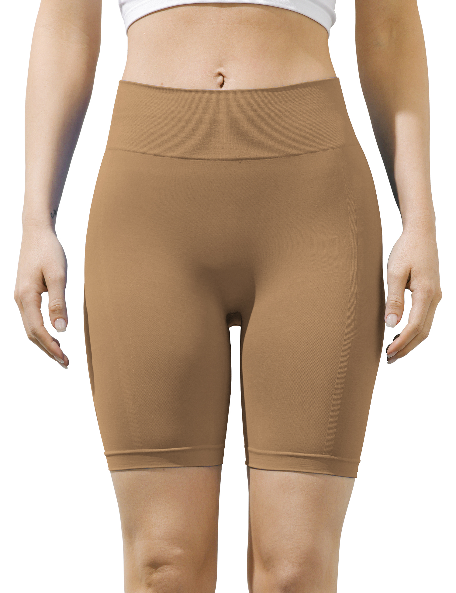 AMRIY Seamless Biker Shorts for Women, 6" High Waisted Workout Compression Yoga Shorts Gym Running Active Fitness Shorts L-S001