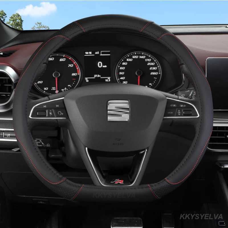 Steering Wheel Covers Microfiber Leather Car Steering Wheel Cover Non-Slip 38cm For Seat Tarraco Arona Ateca Ibiza Toledo Mii Leon Arosa Exeo ST FR U8