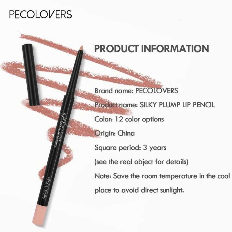 Waterproof Matte Lipliner Pencil Red Contour Tint Lipstick Long Lasting Non-stick Cup Moisturising Lips Makeup 12 Colors 240713