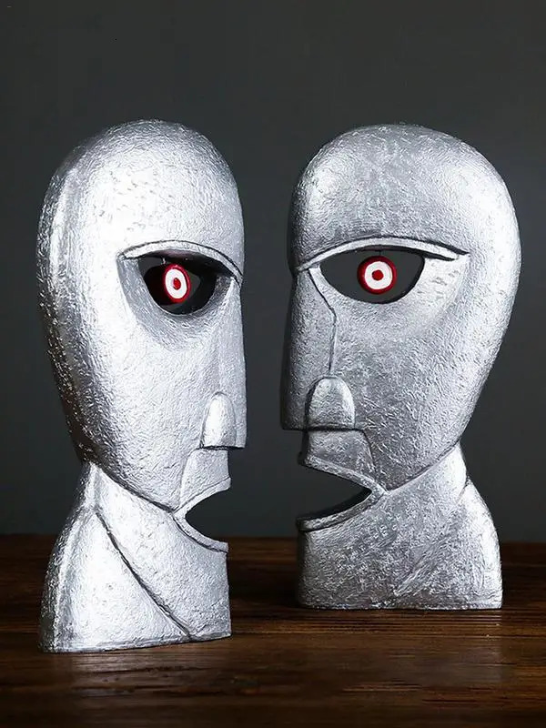 Division Bell Heads Sculpture Resin Crafts Statue Head Home Decoration Desk Accessories Drop 240625