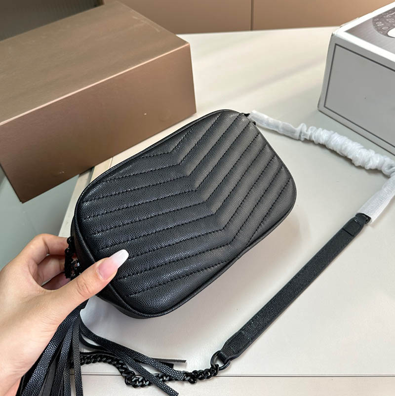 Designer Shoulder Bag Women Soft Leather Camera Bag Crossbody Bags Sheepskin Small Mini Bag Fashion Classic Tassel Girls Handbag With Metal Letters