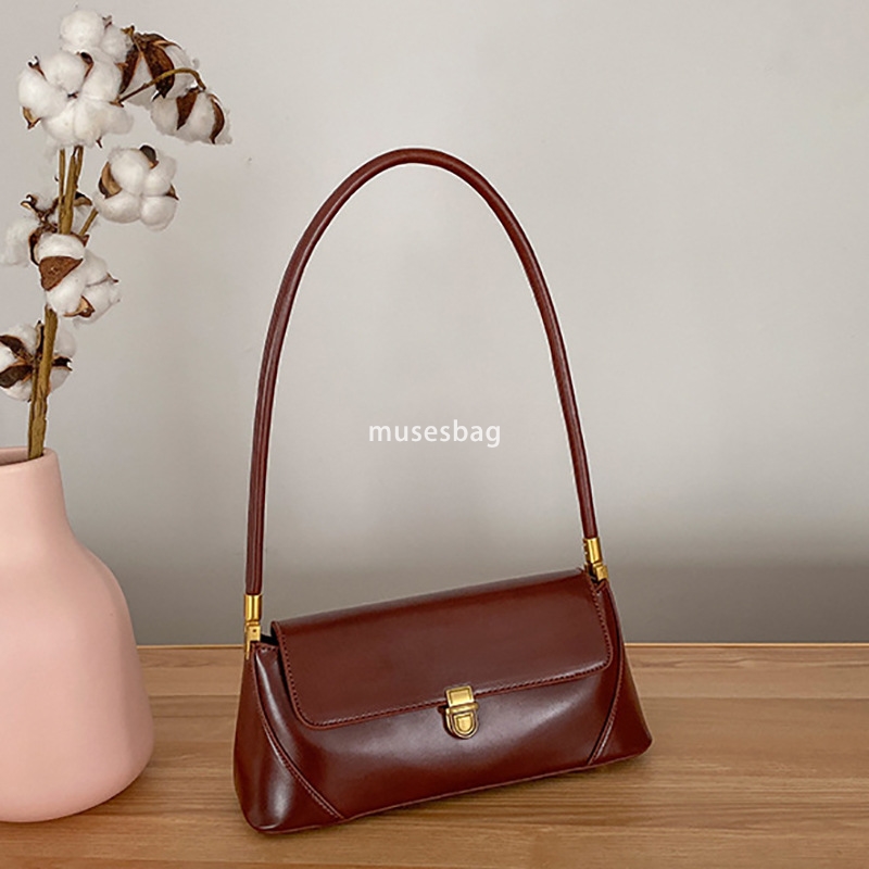 Fashionable and trendy new niche design underarm bag vintage bag hand-held single shoulder handbag women's bag French stick bag trendy bag
