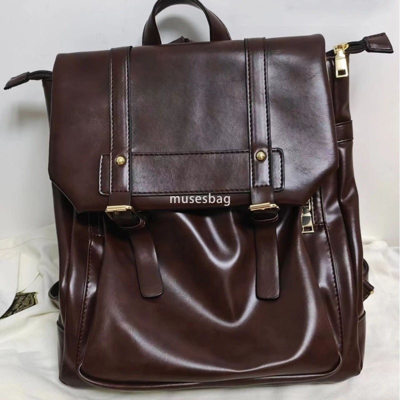 Japanese women's designer JK uniform backpack with college style backpack classic retro soft leather bag casual Cambridge bag practical large cap