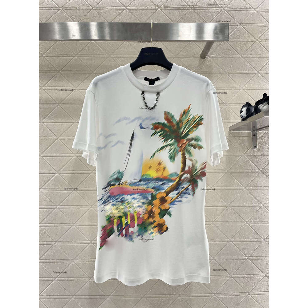 Brand T-shirt Women Short Sleeve t-shirt Designer Round neck tshirt Fashion Tropical island printing LOGO vacation comfortable tshirts travel Jul 04 16c6