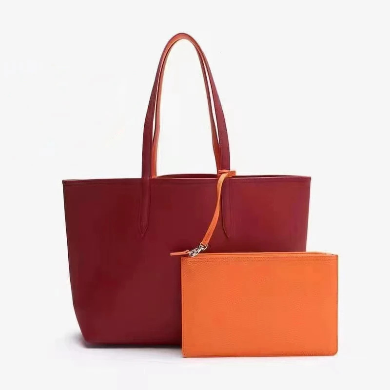 2Pcs Women Large Capacity Handbag Tote Bag Purse PVC Handbag Female Travel Shoulder Bags Shopping Bags Set Top Handle Bag 240712