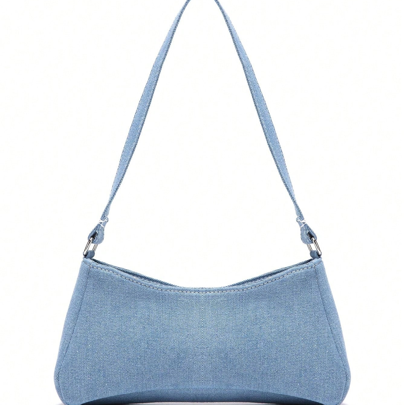 Street trend niche design bag new women's bag versatile diagonal cross denim blue underarm bag pleated Instagram popular shoulder bag