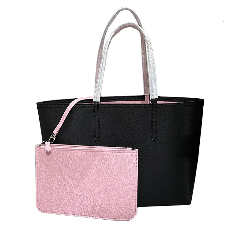 2Pcs Women Large Capacity Handbag Tote Bag Purse PVC Handbag Female Travel Shoulder Bags Shopping Bags Set Top Handle Bag 240712