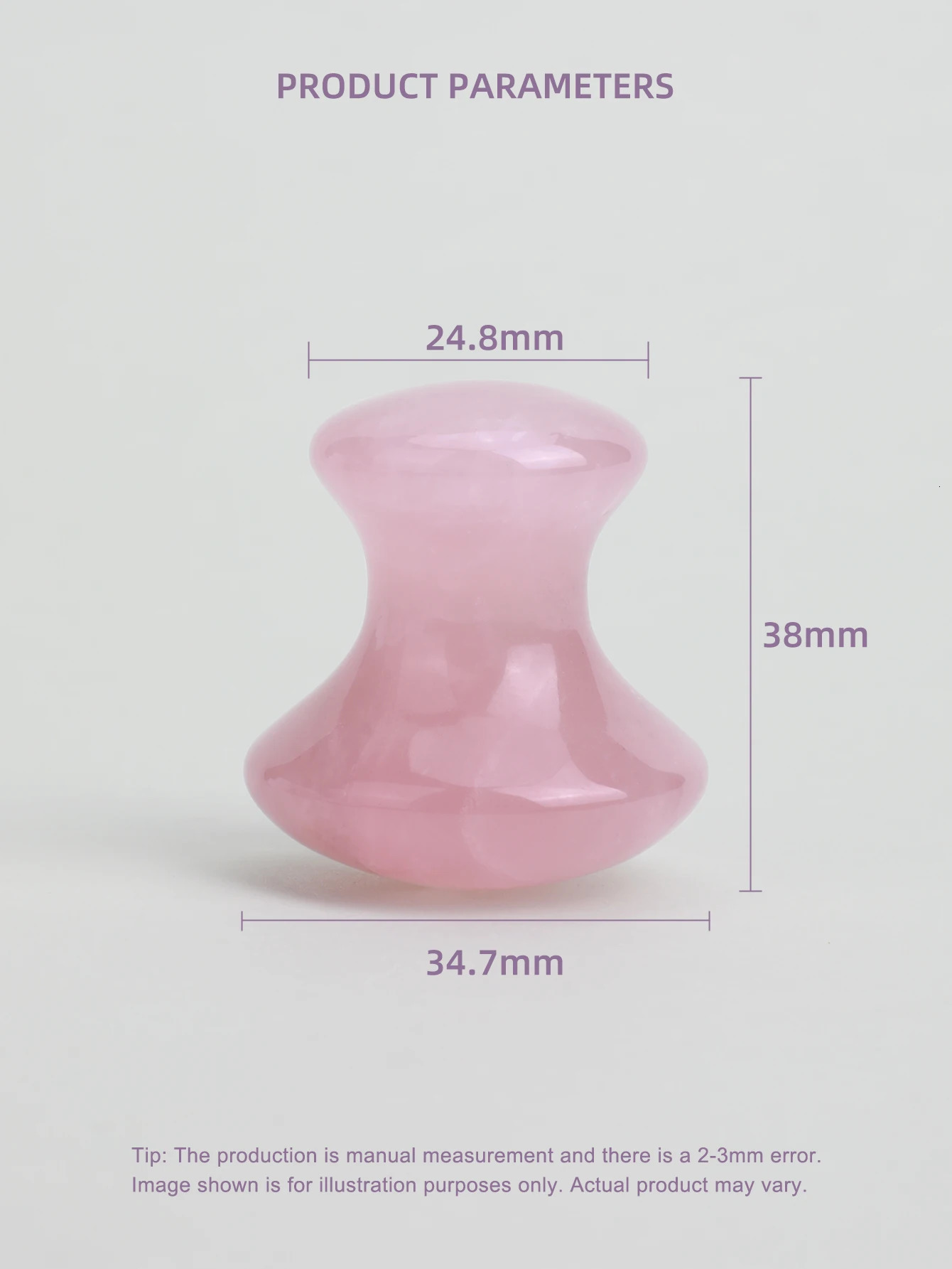 1 piece of natural rose quartz mushroom shaped massager jade roller beauty massage eye and neck health skin care melon sand hydro tool 240713