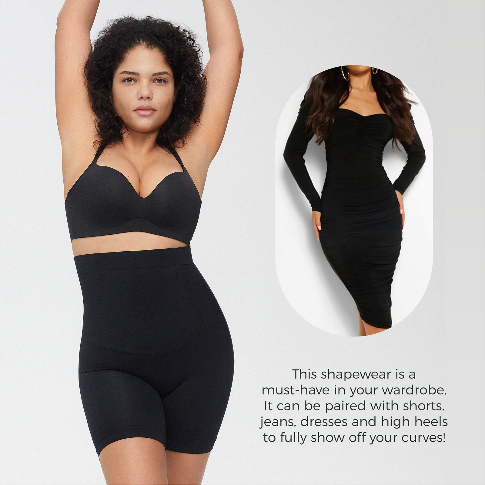 AMRIY Shapewear for Women Tummy Control High Waisted Body Shaper Shorts Butt Lifting Shapewear Girdles K2203