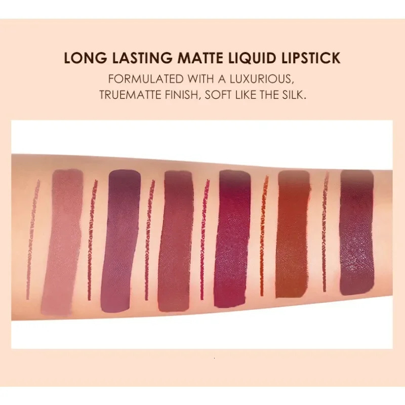 2pcs Lipstick Lipliner Pen Set Matte Waterproof Lip Liner Pencil Contour Makeup Sexy Red Lip Stick Long Lasting Cosmetics 240705