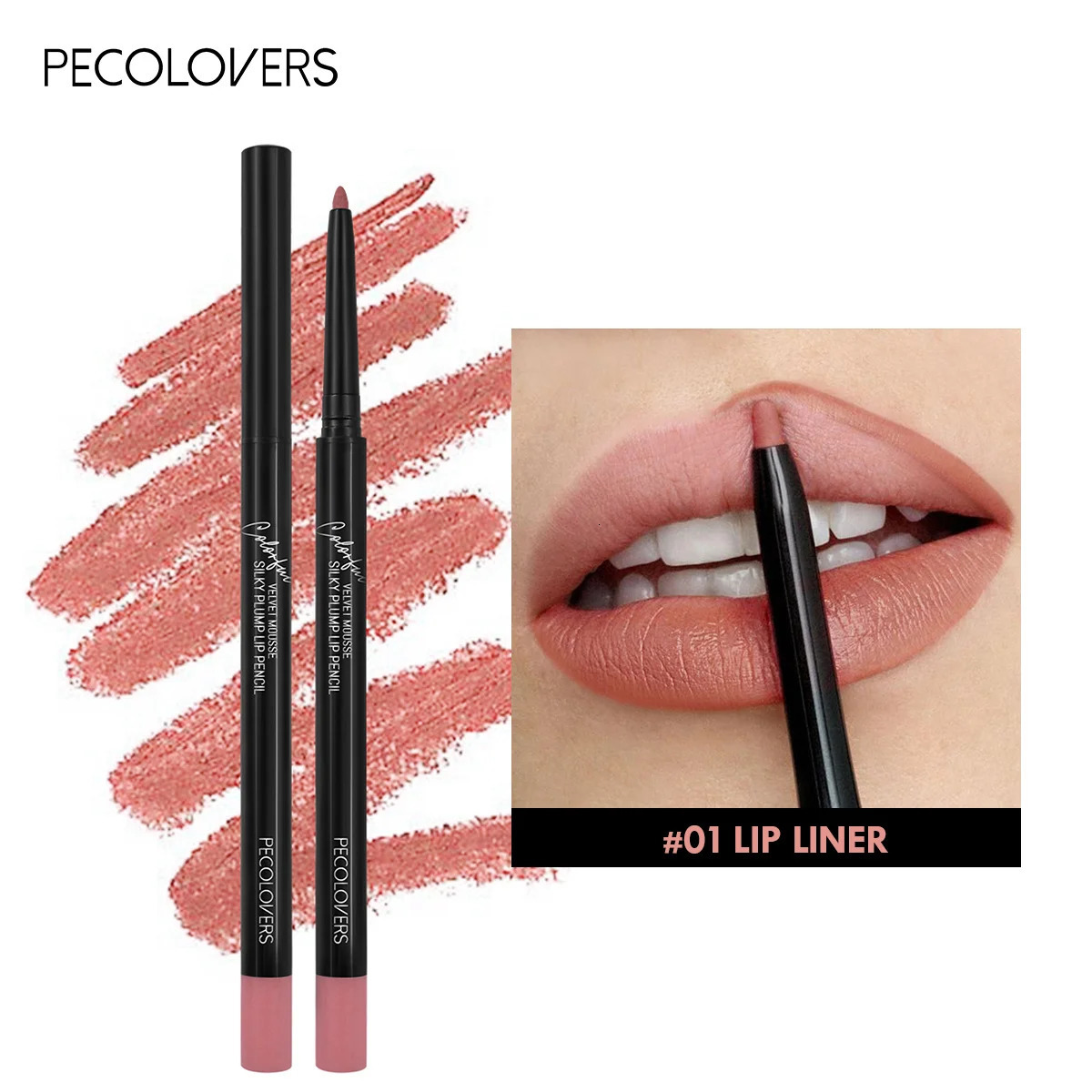 Waterproof Matte Lipliner Pencil Red Contour Tint Lipstick Long Lasting Non-stick Cup Moisturising Lips Makeup 12 Colors 240713