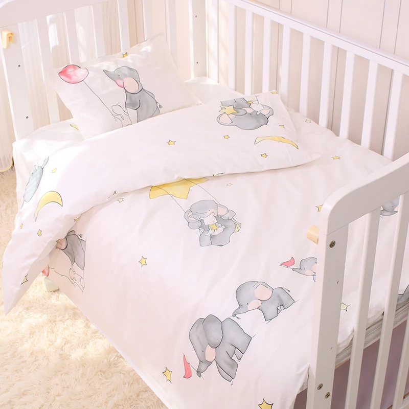 Baby Bedding Set Kids Quilt Cover Without Filling 1pc Cotton Crib Duvet Cartoon Cot 150120cm Breathable y240703