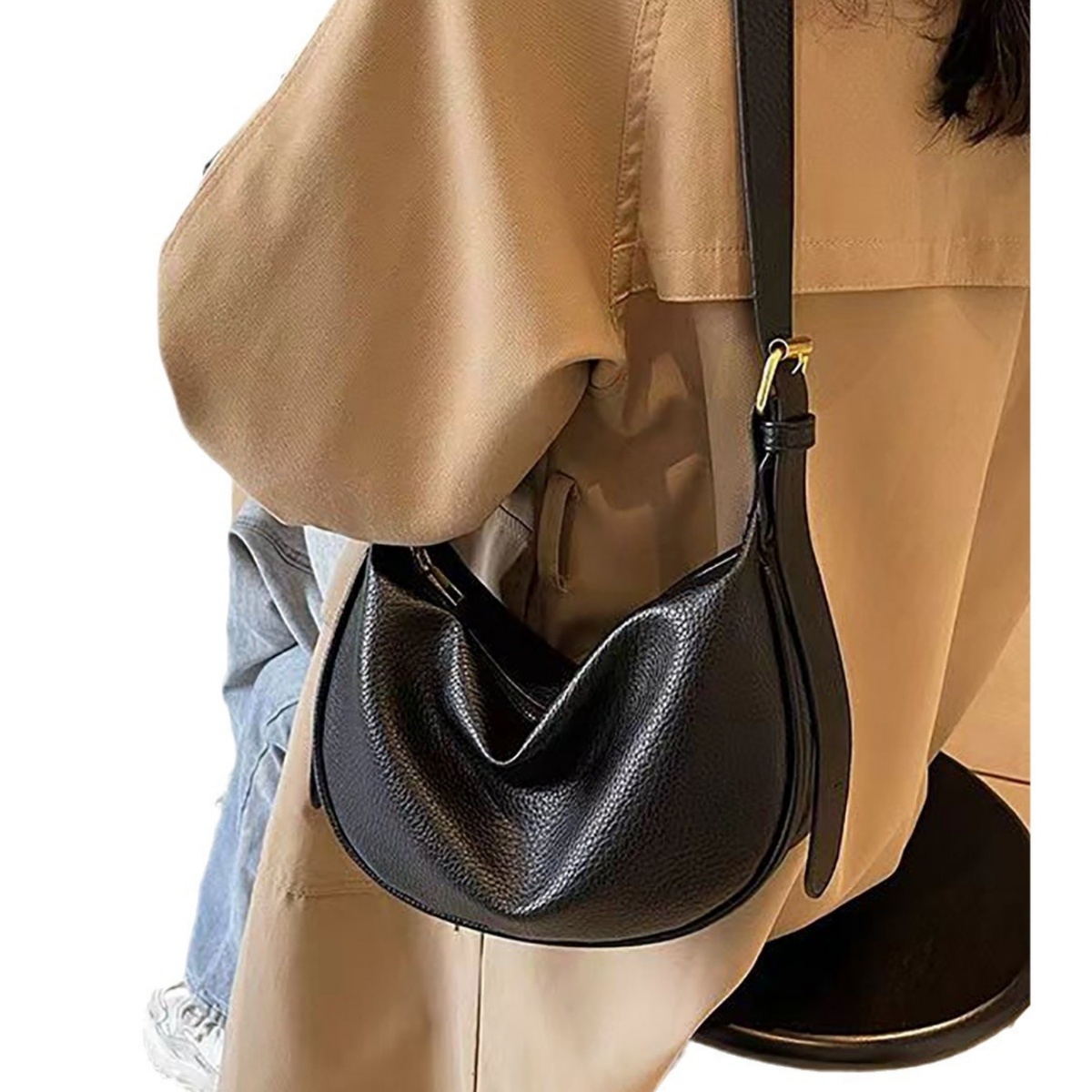 High quality, fashionable and fashionable high-end feeling bag for women new niche and versatile large capacity dumpling bag solid color crossbody bag