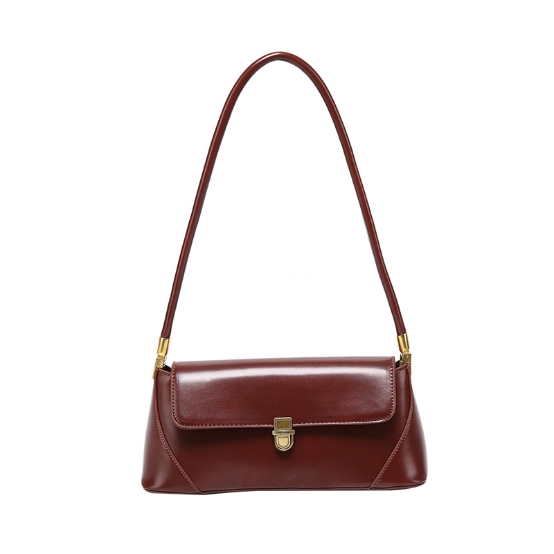 Fashionable and trendy new niche design underarm bag vintage bag hand-held single shoulder handbag women's bag French stick bag trendy bag