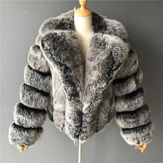 Women's Fur Faux Winter Mink Coat For Womens Urious Faux Fur With Thick Lapel And Long Sleve White Black Fluffy Jacket H240705